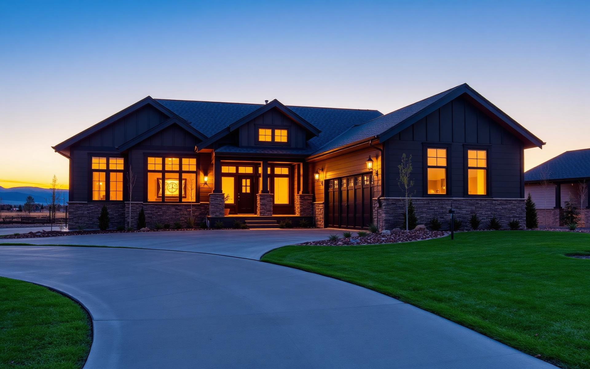 Hills View Homes twilight exterior